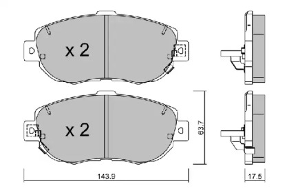 Комплект тормозных колодок (AISIN: BPTO-1923)